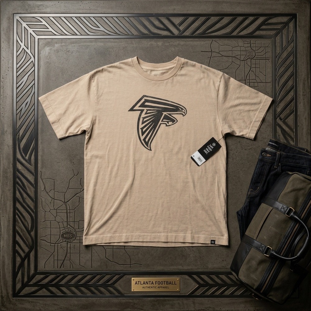 '47 Brand Atlanta Falcons T-Shirt Mens XL Mojave Bouldering Imprint Tan NFL NWT